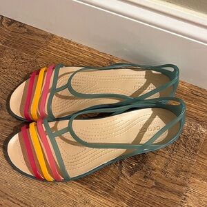 CROCS Women's Strappy Sandals - Teal, Pink, Red, Yellow